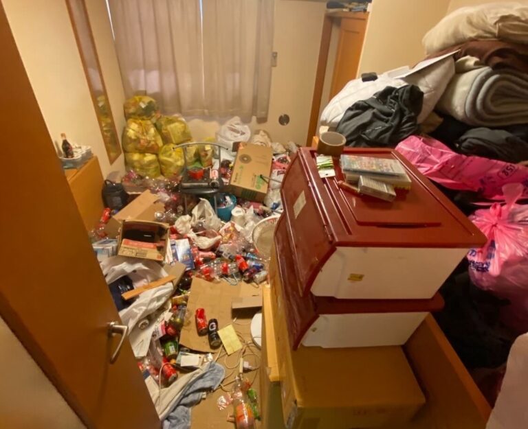 千葉県_四街道市_ゴミ屋敷清掃_アパート_1K_リビング_作業前