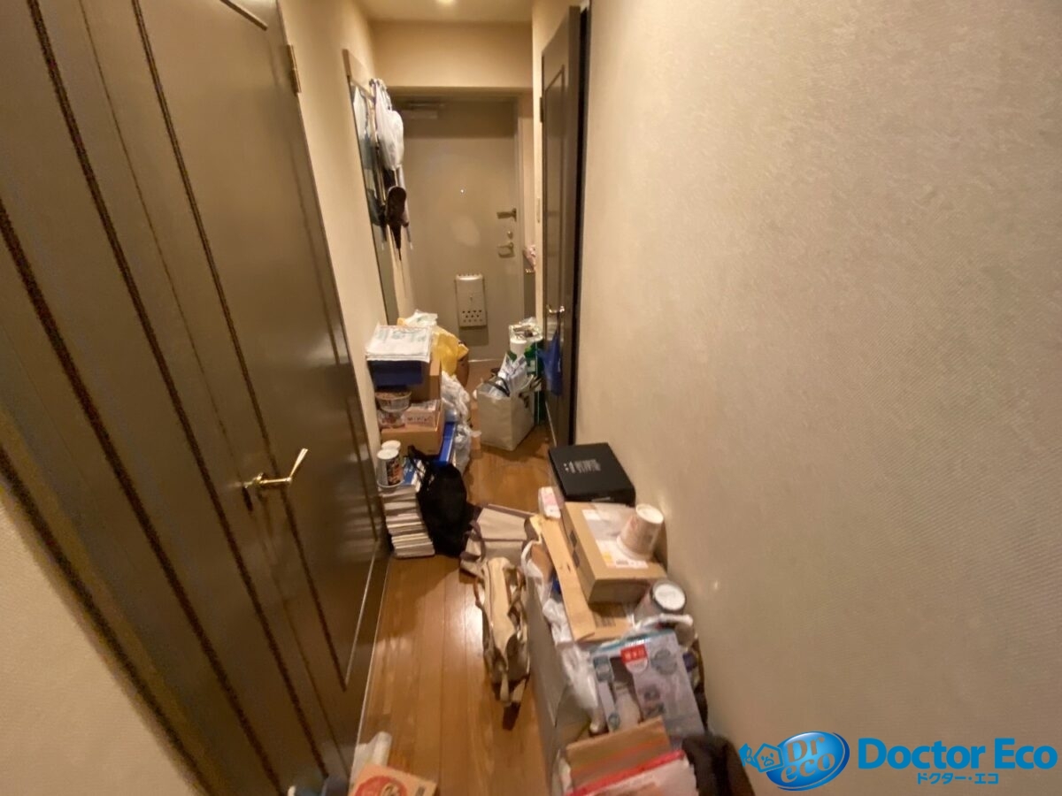 千葉県_船橋市_東船橋_物屋敷清掃_残置物撤去_不動産売却_配送サービス_マンション_3LDK_玄関_作業前