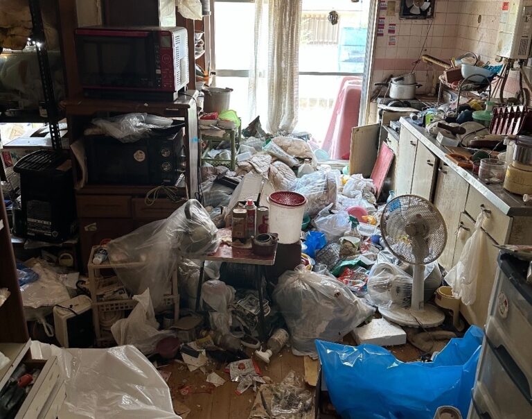 埼玉県所沢市_ゴミ屋敷清掃_団地_3DK_キッチン_作業前