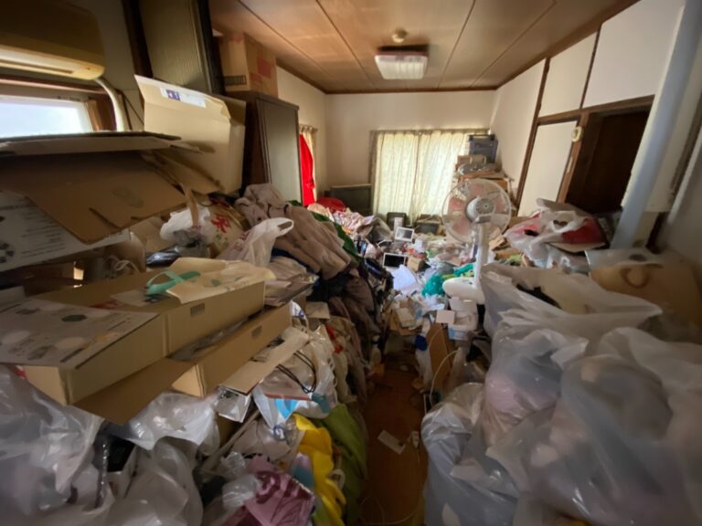 東京都荒川区東尾久_引っ越し_退去時_ゴミ屋敷清掃_配送サービス_アパート_2K_和室1_作業前