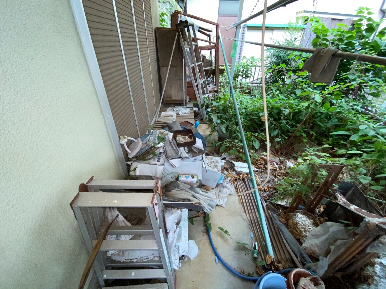 千葉県流山市_不用品回収_物置の解体撤去_庭_草木手入れ_樹木伐採_草刈り_一軒家_外回り_不用品2_作業前