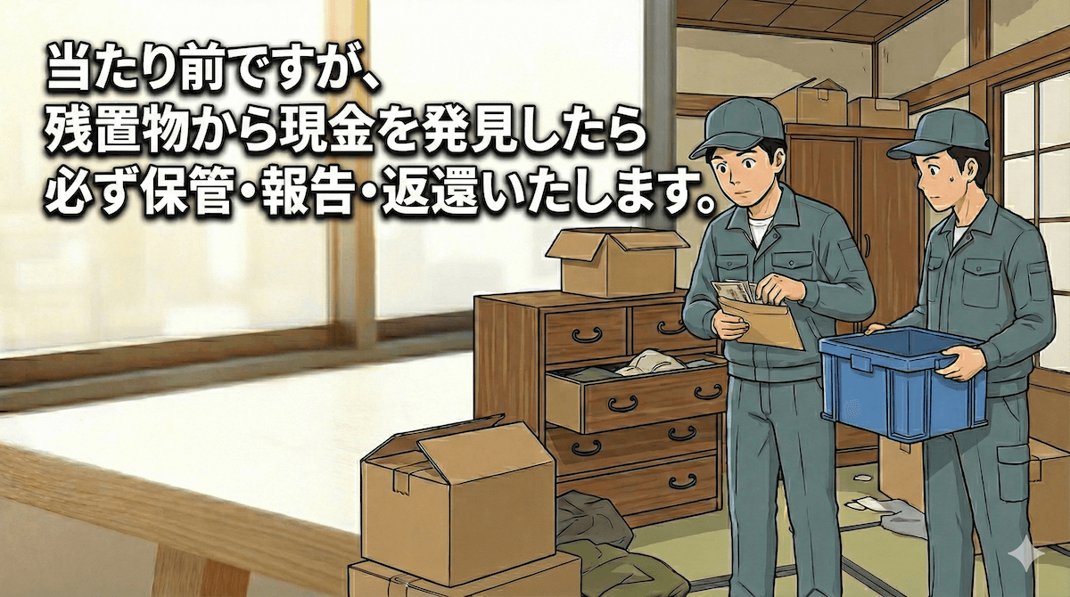 残置物撤去で「現金」が出てきたらどうなる？ドクターエコの「報告 