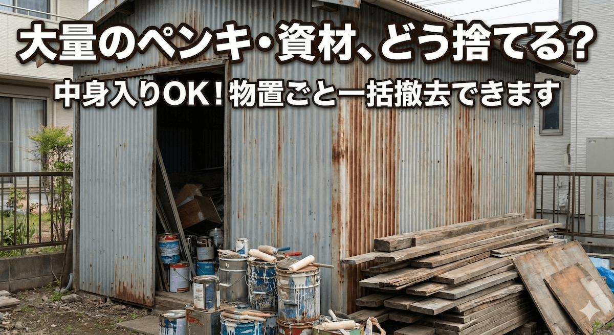 プロが解説】大量のペンキ・塗料・建築資材の処分方法｜中身が入った缶 