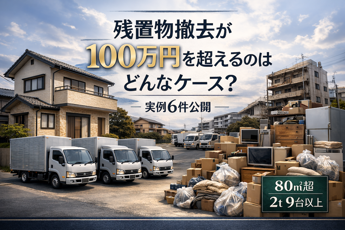残置物撤去費用が100万円を超えるケースとは？実例と料金内訳を解説 